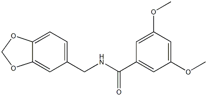 N-(1,3-benzodioxol-5-ylmethyl)-3,5-dimethoxybenzamide Struktur