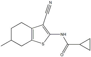 N-(3-cyano-6-methyl-4,5,6,7-tetrahydro-1-benzothiophen-2-yl)cyclopropanecarboxamide Struktur