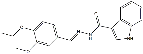 N-[(E)-(4-ethoxy-3-methoxyphenyl)methylideneamino]-1H-indole-3-carboxamide Struktur