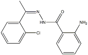 2-amino-N-[(Z)-1-(2-chlorophenyl)ethylideneamino]benzamide Struktur