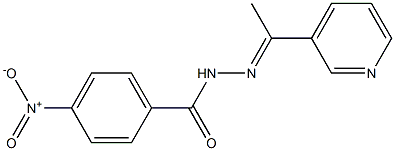 4-nitro-N-[(E)-1-pyridin-3-ylethylideneamino]benzamide Struktur