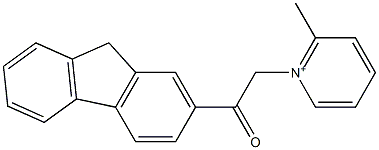 1-(9H-fluoren-2-yl)-2-(2-methylpyridin-1-ium-1-yl)ethanone Struktur