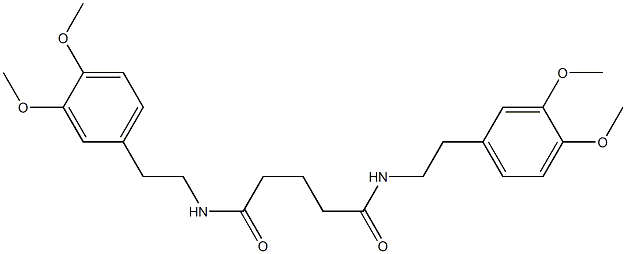 N,N'-bis[2-(3,4-dimethoxyphenyl)ethyl]pentanediamide Struktur