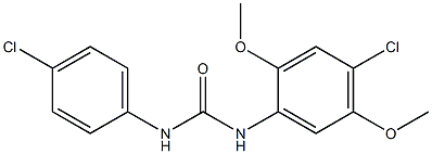 1-(4-chloro-2,5-dimethoxyphenyl)-3-(4-chlorophenyl)urea Struktur