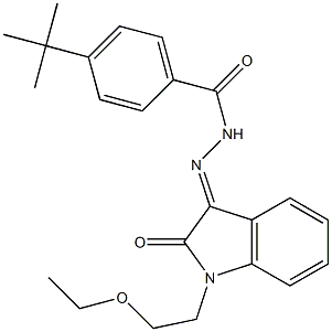 4-tert-butyl-N-[(E)-[1-(2-ethoxyethyl)-2-oxoindol-3-ylidene]amino]benzamide Struktur