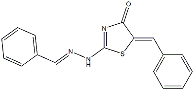 (5Z)-5-benzylidene-2-[(2E)-2-benzylidenehydrazinyl]-1,3-thiazol-4-one Struktur