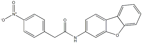 N-dibenzofuran-3-yl-2-(4-nitrophenyl)acetamide Struktur