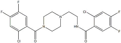 2-chloro-N-[2-[4-(2-chloro-4,5-difluorobenzoyl)piperazin-1-yl]ethyl]-4,5-difluorobenzamide Struktur