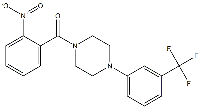 (2-nitrophenyl)-[4-[3-(trifluoromethyl)phenyl]piperazin-1-yl]methanone Struktur