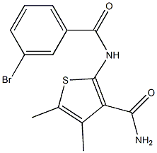 2-[(3-bromobenzoyl)amino]-4,5-dimethylthiophene-3-carboxamide Struktur