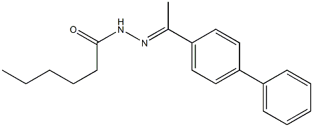 N-[(E)-1-(4-phenylphenyl)ethylideneamino]hexanamide Struktur