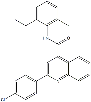 2-(4-chlorophenyl)-N-(2-ethyl-6-methylphenyl)quinoline-4-carboxamide Struktur