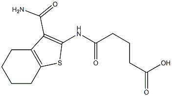 5-[(3-carbamoyl-4,5,6,7-tetrahydro-1-benzothiophen-2-yl)amino]-5-oxopentanoic acid Struktur