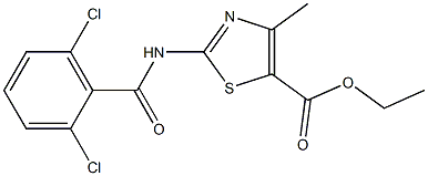 ethyl 2-[(2,6-dichlorobenzoyl)amino]-4-methyl-1,3-thiazole-5-carboxylate Struktur