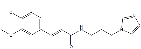 (E)-3-(3,4-dimethoxyphenyl)-N-(3-imidazol-1-ylpropyl)prop-2-enamide Struktur