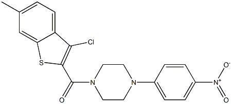 (3-chloro-6-methyl-1-benzothiophen-2-yl)-[4-(4-nitrophenyl)piperazin-1-yl]methanone Struktur