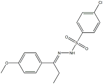 4-chloro-N-[(E)-1-(4-methoxyphenyl)propylideneamino]benzenesulfonamide Struktur