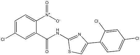 5-chloro-N-[4-(2,4-dichlorophenyl)-1,3-thiazol-2-yl]-2-nitrobenzamide Struktur