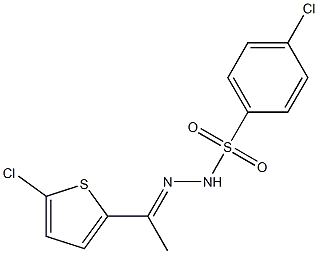 4-chloro-N-[(E)-1-(5-chlorothiophen-2-yl)ethylideneamino]benzenesulfonamide Struktur