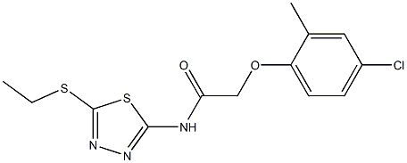 2-(4-chloro-2-methylphenoxy)-N-(5-ethylsulfanyl-1,3,4-thiadiazol-2-yl)acetamide Struktur