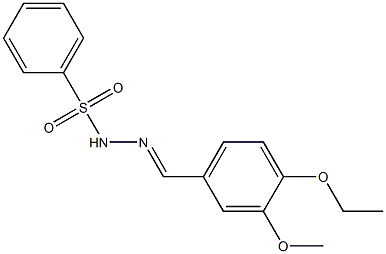 N-[(E)-(4-ethoxy-3-methoxyphenyl)methylideneamino]benzenesulfonamide Struktur