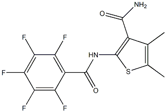 4,5-dimethyl-2-[(2,3,4,5,6-pentafluorobenzoyl)amino]thiophene-3-carboxamide Struktur