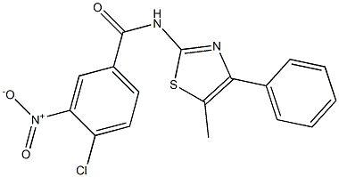 4-chloro-N-(5-methyl-4-phenyl-1,3-thiazol-2-yl)-3-nitrobenzamide Struktur