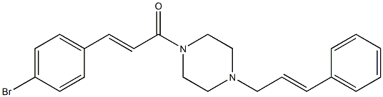 (E)-3-(4-bromophenyl)-1-[4-[(E)-3-phenylprop-2-enyl]piperazin-1-yl]prop-2-en-1-one Struktur