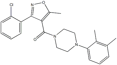 [3-(2-chlorophenyl)-5-methyl-1,2-oxazol-4-yl]-[4-(2,3-dimethylphenyl)piperazin-1-yl]methanone Struktur