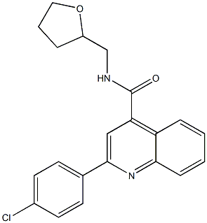 2-(4-chlorophenyl)-N-(oxolan-2-ylmethyl)quinoline-4-carboxamide Struktur