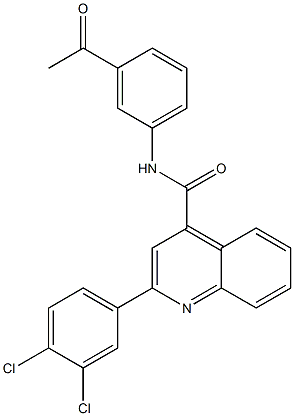 N-(3-acetylphenyl)-2-(3,4-dichlorophenyl)quinoline-4-carboxamide Struktur