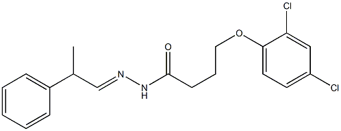 4-(2,4-dichlorophenoxy)-N-[(E)-2-phenylpropylideneamino]butanamide Struktur