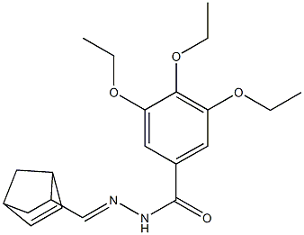 N-[(E)-5-bicyclo[2.2.1]hept-2-enylmethylideneamino]-3,4,5-triethoxybenzamide Struktur