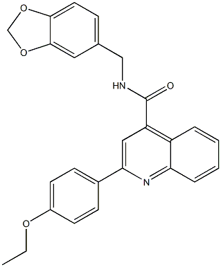 N-(1,3-benzodioxol-5-ylmethyl)-2-(4-ethoxyphenyl)quinoline-4-carboxamide Struktur