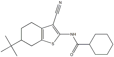 N-(6-tert-butyl-3-cyano-4,5,6,7-tetrahydro-1-benzothiophen-2-yl)cyclohexanecarboxamide Struktur