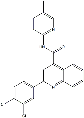 2-(3,4-dichlorophenyl)-N-(5-methylpyridin-2-yl)quinoline-4-carboxamide Struktur