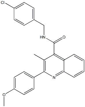 N-[(4-chlorophenyl)methyl]-2-(4-methoxyphenyl)-3-methylquinoline-4-carboxamide Struktur