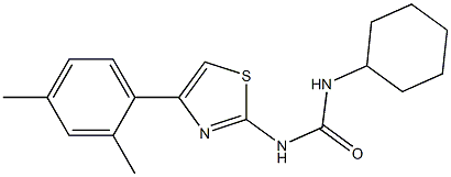 1-cyclohexyl-3-[4-(2,4-dimethylphenyl)-1,3-thiazol-2-yl]urea Struktur