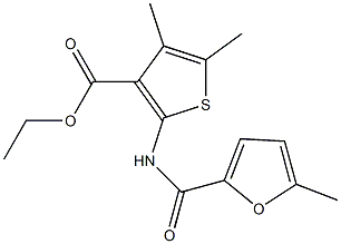 ethyl 4,5-dimethyl-2-[(5-methylfuran-2-carbonyl)amino]thiophene-3-carboxylate Struktur