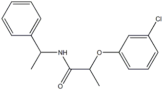 2-(3-chlorophenoxy)-N-(1-phenylethyl)propanamide Struktur