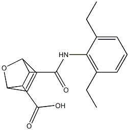 2-[(2,6-diethylphenyl)carbamoyl]-7-oxabicyclo[2.2.1]hept-5-ene-3-carboxylic acid Struktur