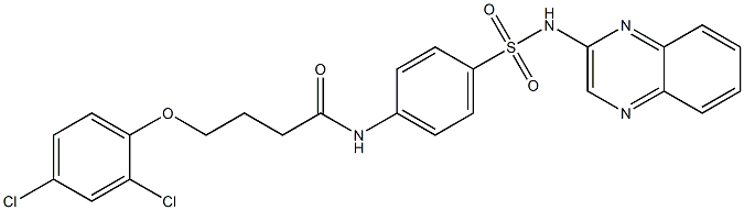 4-(2,4-dichlorophenoxy)-N-[4-(quinoxalin-2-ylsulfamoyl)phenyl]butanamide Struktur