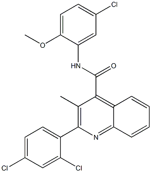 N-(5-chloro-2-methoxyphenyl)-2-(2,4-dichlorophenyl)-3-methylquinoline-4-carboxamide Struktur