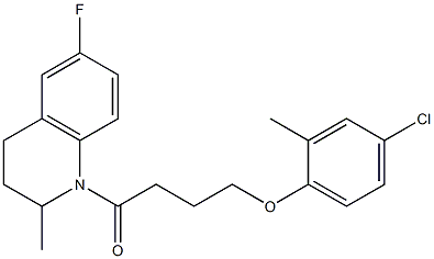 4-(4-chloro-2-methylphenoxy)-1-(6-fluoro-2-methyl-3,4-dihydro-2H-quinolin-1-yl)butan-1-one Struktur