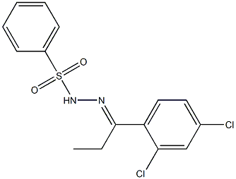 N-[(E)-1-(2,4-dichlorophenyl)propylideneamino]benzenesulfonamide Struktur