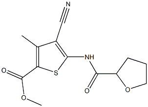 methyl 4-cyano-3-methyl-5-(oxolane-2-carbonylamino)thiophene-2-carboxylate Struktur