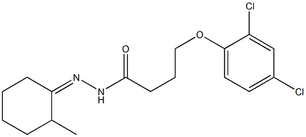 4-(2,4-dichlorophenoxy)-N-[(E)-(2-methylcyclohexylidene)amino]butanamide Struktur