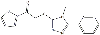 2-[(4-methyl-5-phenyl-1,2,4-triazol-3-yl)sulfanyl]-1-thiophen-2-ylethanone Struktur