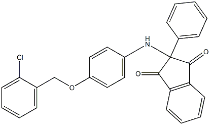 2-[4-[(2-chlorophenyl)methoxy]anilino]-2-phenylindene-1,3-dione Struktur