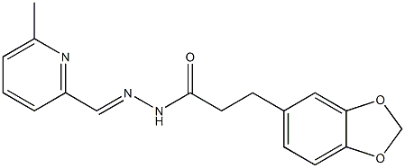 3-(1,3-benzodioxol-5-yl)-N-[(E)-(6-methylpyridin-2-yl)methylideneamino]propanamide Struktur